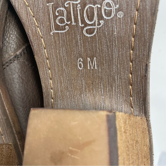 Anthropologie Latigo Size 6 Victorian Ankle Boot Heel Booties Brown Leather - Picture 11 of 12